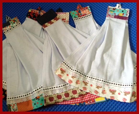 Kit 5 Bate Mão Toalha de Mão Barrado Patchwork Sortidos