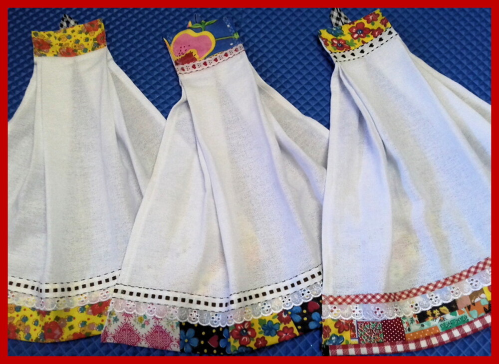Kit 5 Bate Mão Toalha de Mão Cozinha Barrado Patchwork Sortidos