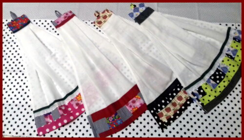 Kit 5 Bate Mão Toalha de Mão Barrado Patchwork Sortidos