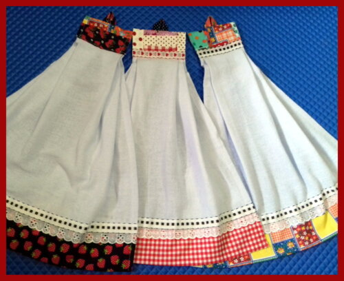 Kit 5 Bate Mão Pano de Prato Barrado Sortido Cozinha Barrado Pat