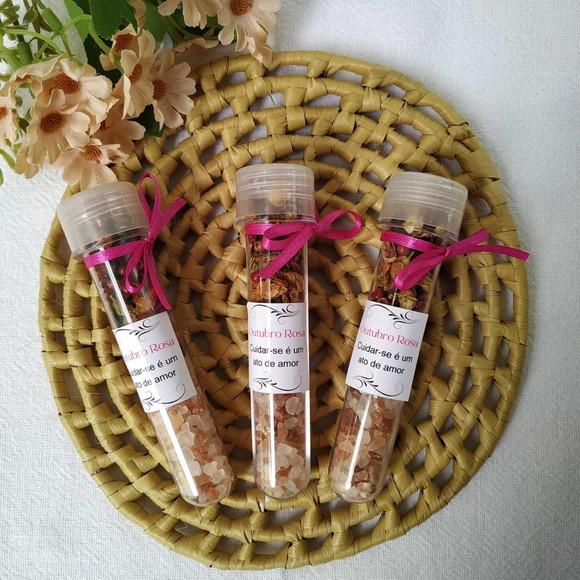 30 Tubetes com Escaldapes Lembrancinhas Outubro Rosa