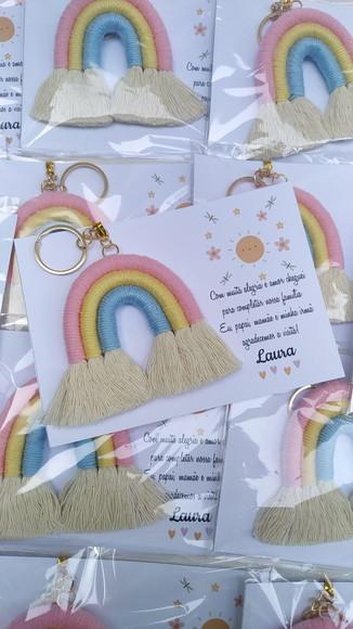 20 Chaveiros Mini Arco-íris Lembrancinhas