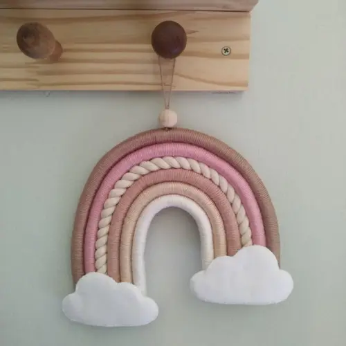 Enfeite de Porta Maternidade Arco-íris