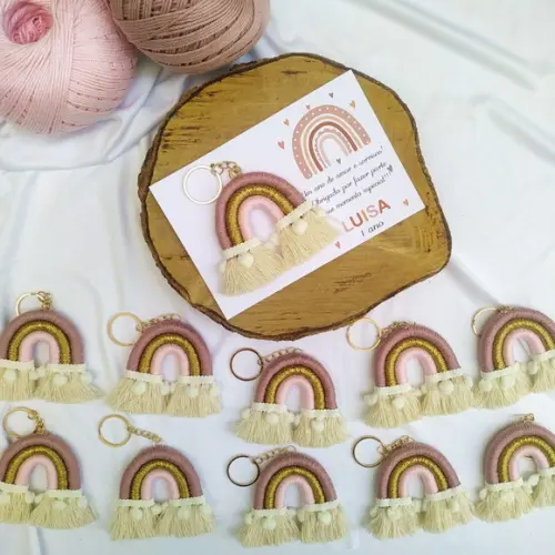 30 Lembrancinhas de Maternidade Chaveiro Mini Arco-íris