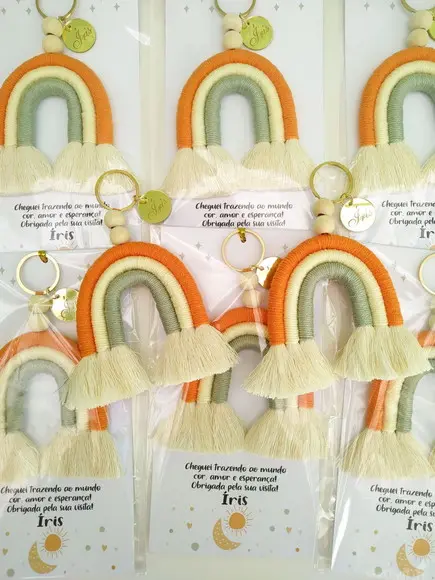 20 Chaveiros Arco Íris Lembrancinhas de Maternidade