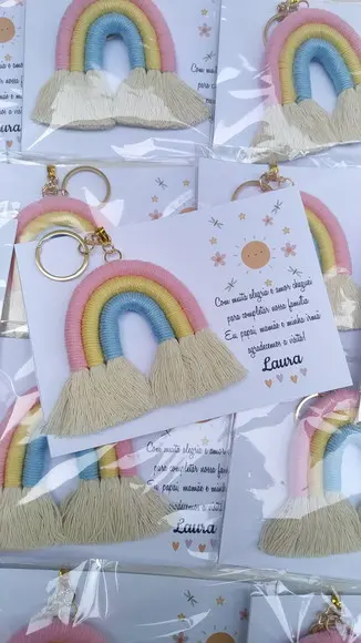 20 Chaveiros Mini Arco-íris Lembrancinhas