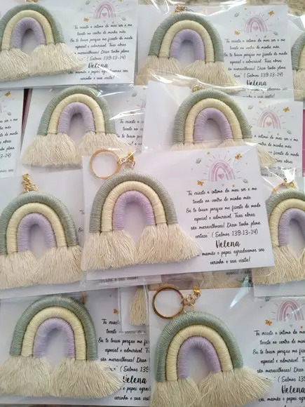 20 Chaveiros Mini Arco-íris Lembrancinhas