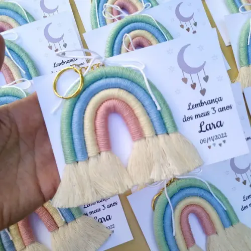 20 Chaveiros Arco Íris com 4 Cores