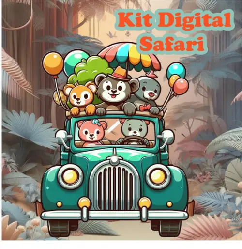 Kit Digital "safari e Seus Carros" - Amora Mel Arquivos