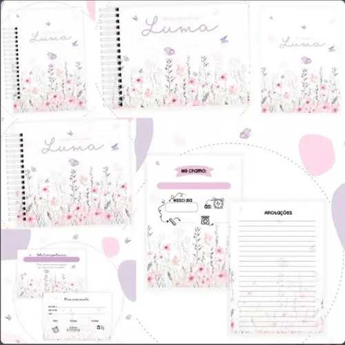 Combo Caderneta Livro Jardim das Borboletas Arquivo Digital