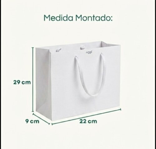 Sacola M para personalizar | 29x22x9 cm | branca com alça de nylon