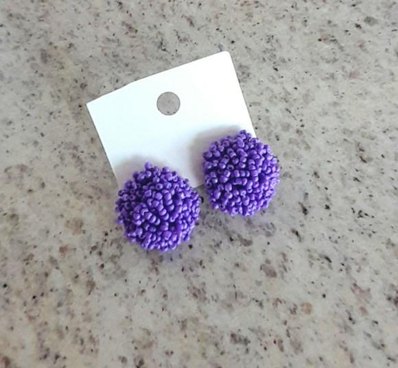 Brinco de Miçangas Roxo