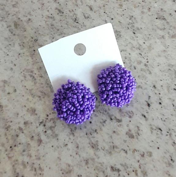 Brinco de Miçangas Roxo