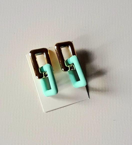 Brinco de Resina Verde/dourado