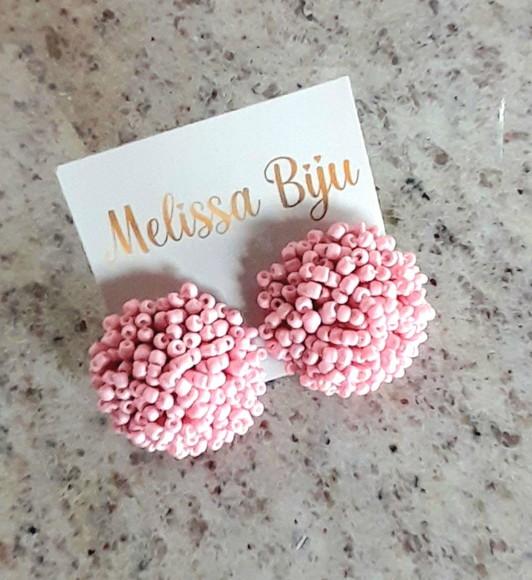 Brinco Miçangas Rosa