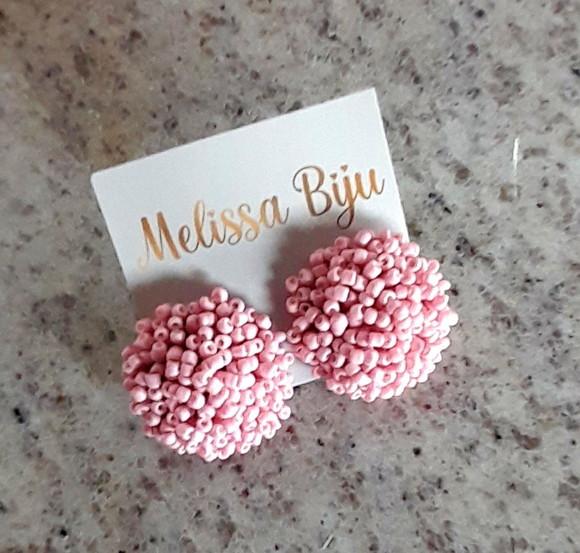 Brinco Miçangas Rosa