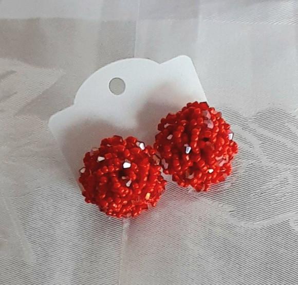 Brinco Miçangas Vermelho