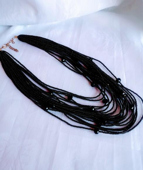 Colar Black C/cristais