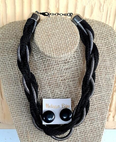 Colar Corda Black/prata