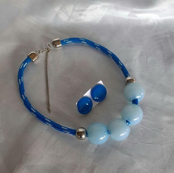Colar de Corda Azul Claro