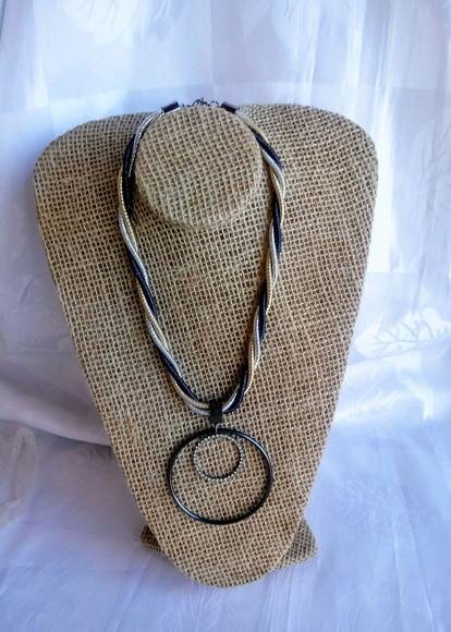 Colar de Cordas Black , Dourado e Prata