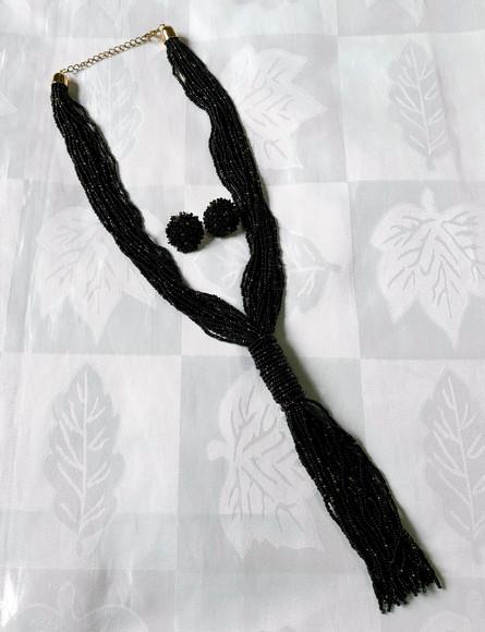 Colar de Miçangas Black c/ Brincos