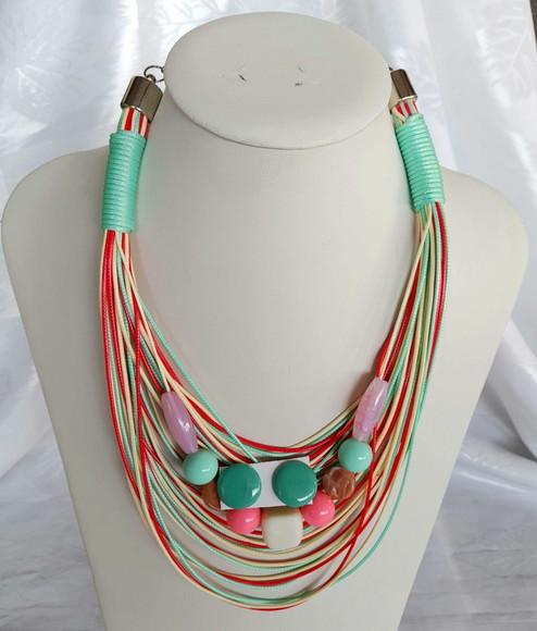 Colar de Resina e Fios Encerados
