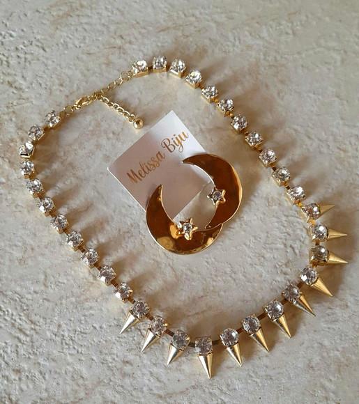 Colar Dourado/cristal