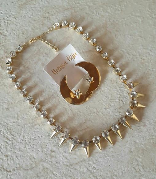 Colar Dourado/cristal