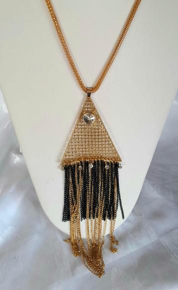Colar Dourado/Franjas/Brincos