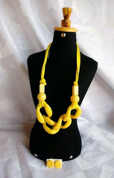 Colar Elos Amarelo/ Grosso