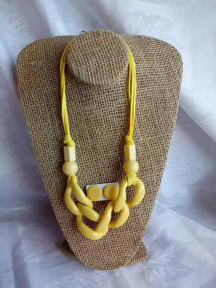 Colar Elos Amarelo/ Grosso