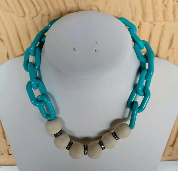 Colar Elos Azul Turquesa
