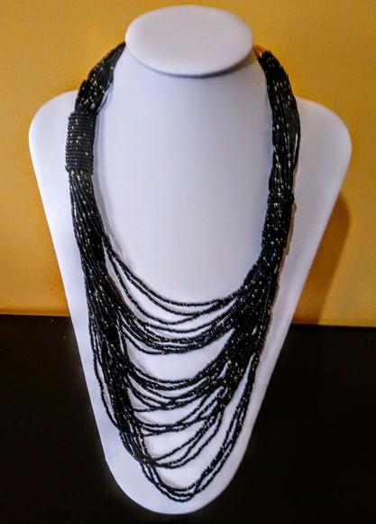 Colar Miçangas Black c/ Brincos