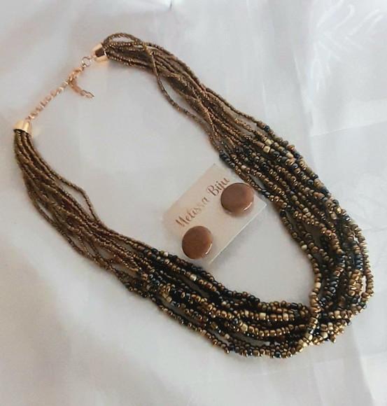 Colar Miçangas Cobre-brincos
