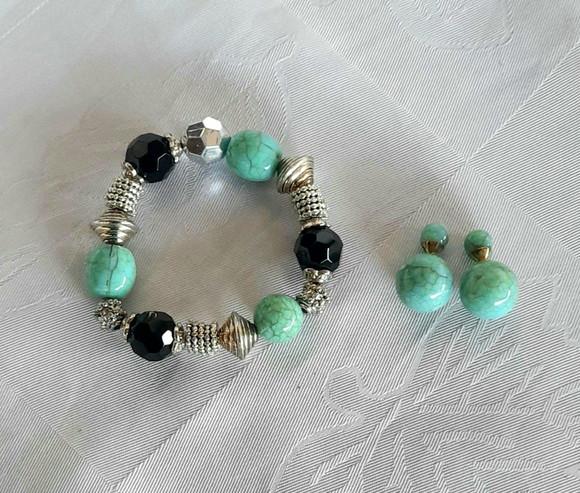 Pulseira Elástica/pedras Resina/brincos