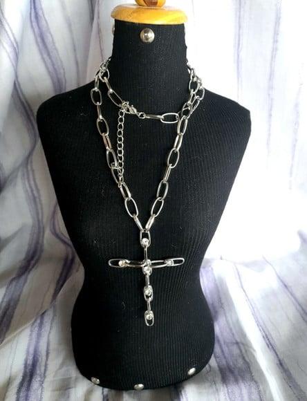 Colar Crucifixo Prateado