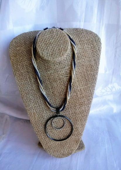 Colar de Cordas Black , Dourado e Prata