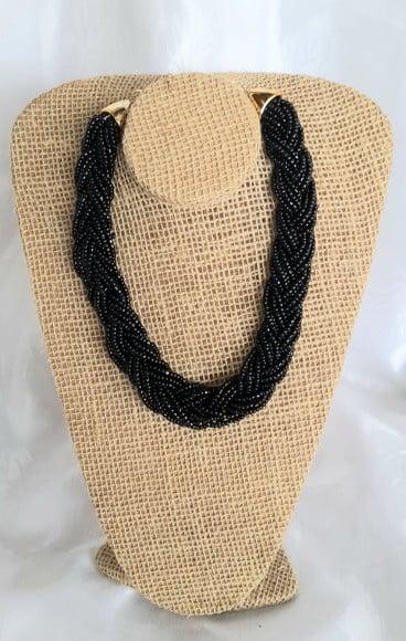 Colar de Miçangas Black/brincos