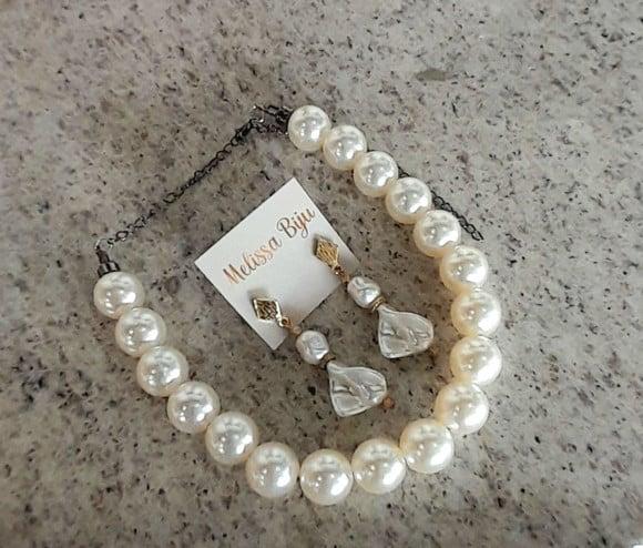 Colar de Perolas com Brincos