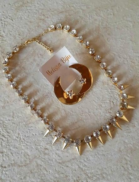 Colar Dourado/cristal