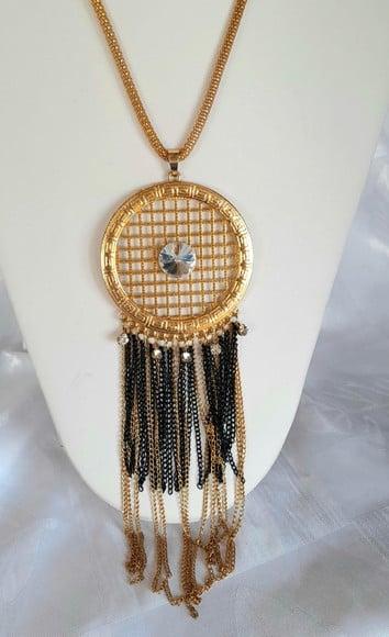 Colar Dourado/Franjas/brincos