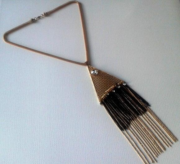 Colar Dourado/Franjas/Brincos
