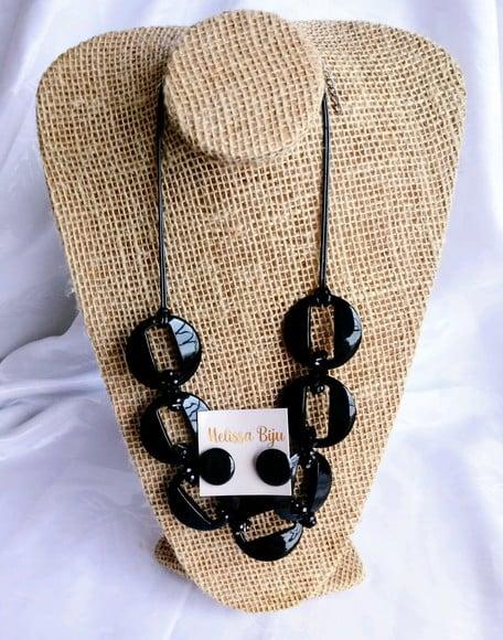 Colar Elos com Cristais Black