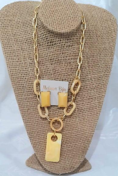 Colar Elos Dourado Amarelo