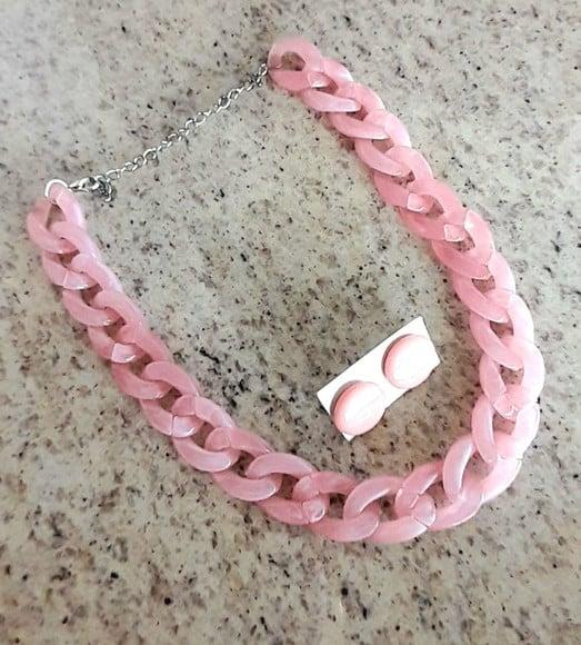 Colar Elos Rosa