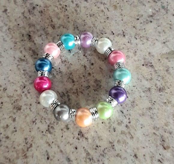 Pulseira de Pérolas de Vidro