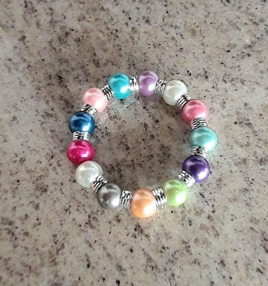 Pulseira de Pérolas de Vidro