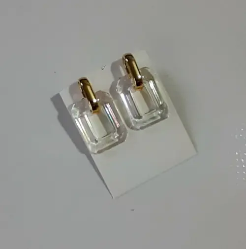 Brinco de Resina Transparente/dourado