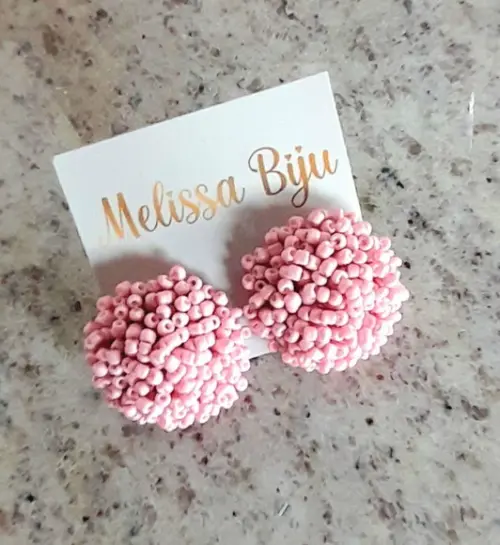 Brinco Miçangas Rosa